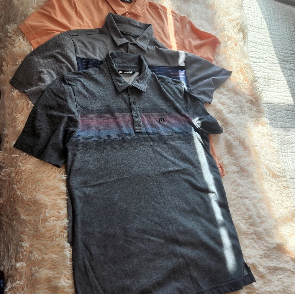 Men's Gray and Orange Polo Shirts Bundle
